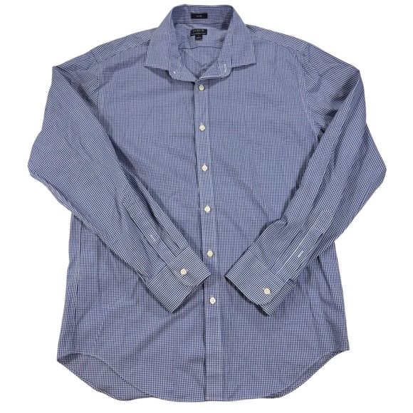 Other - J.Crew Mens Slim Flex Wrinkle Free Blue Gingham Check Button Down Shirt L